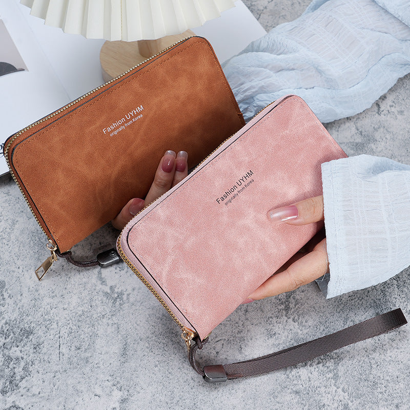 Women's Clutch Long Wallet New Korean Style Multifunctional Card Holder Mobile Phone Bag Coin Purse