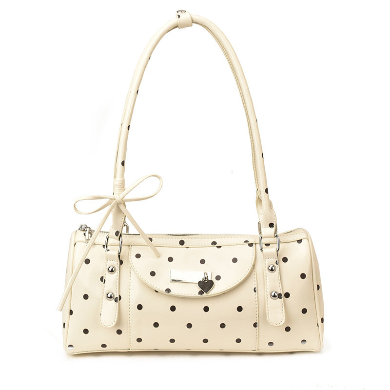 New polka dot fashionable underarm bag women's urban simple commute boston bag