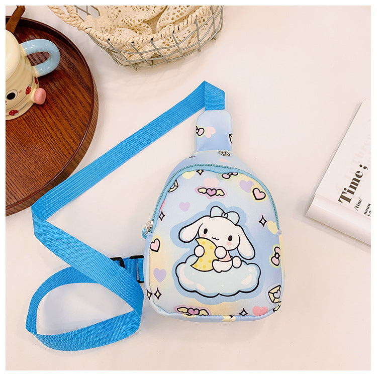 New Clow M Melody Children's Chest Pack Girl Cartoon Cute Change Casual All-Match Messenger Bag