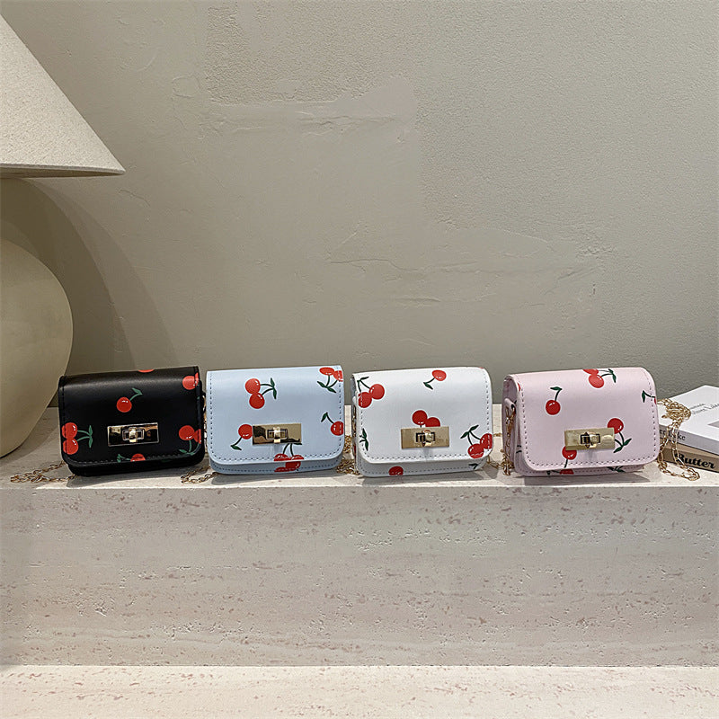 Fresh Cherry Print Fashionable New Spring Cute Trendy Sweet Korean Style Fashion Crossbody Shoulder Bag