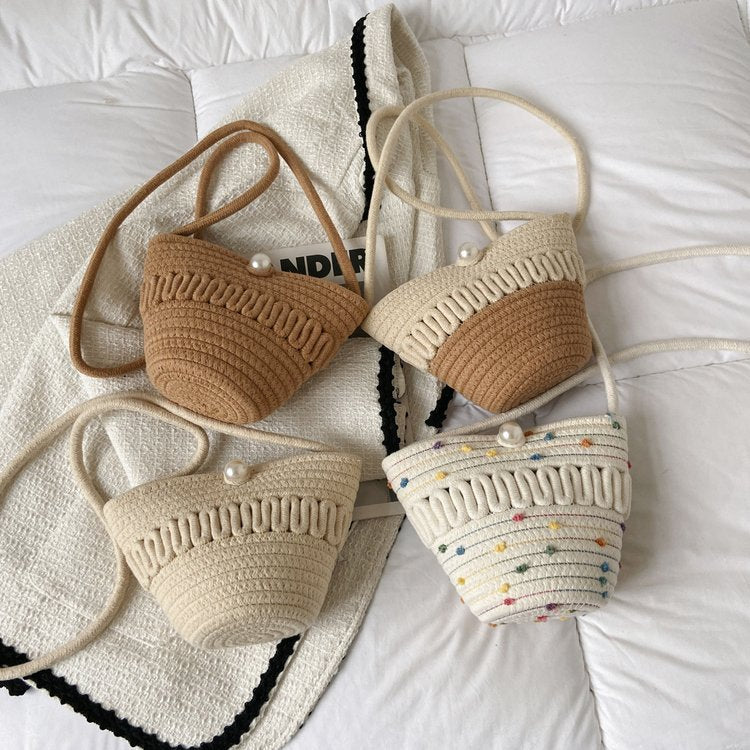 Summer New Woven Bag Women's Fashion All-Match Portable Crossbody Shoulder Bag