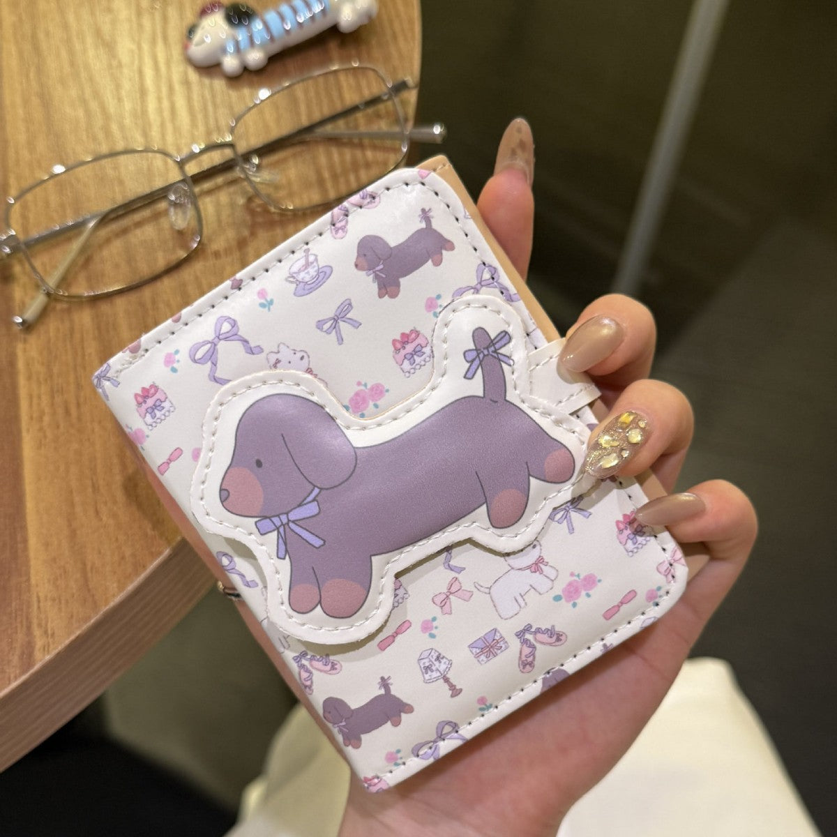 Korean Style Cute Sausage Dog Short Wallet Female Good-looking Multi-Card-Slot Card Holder Niche Portable Large-Capacity Coin Purse
