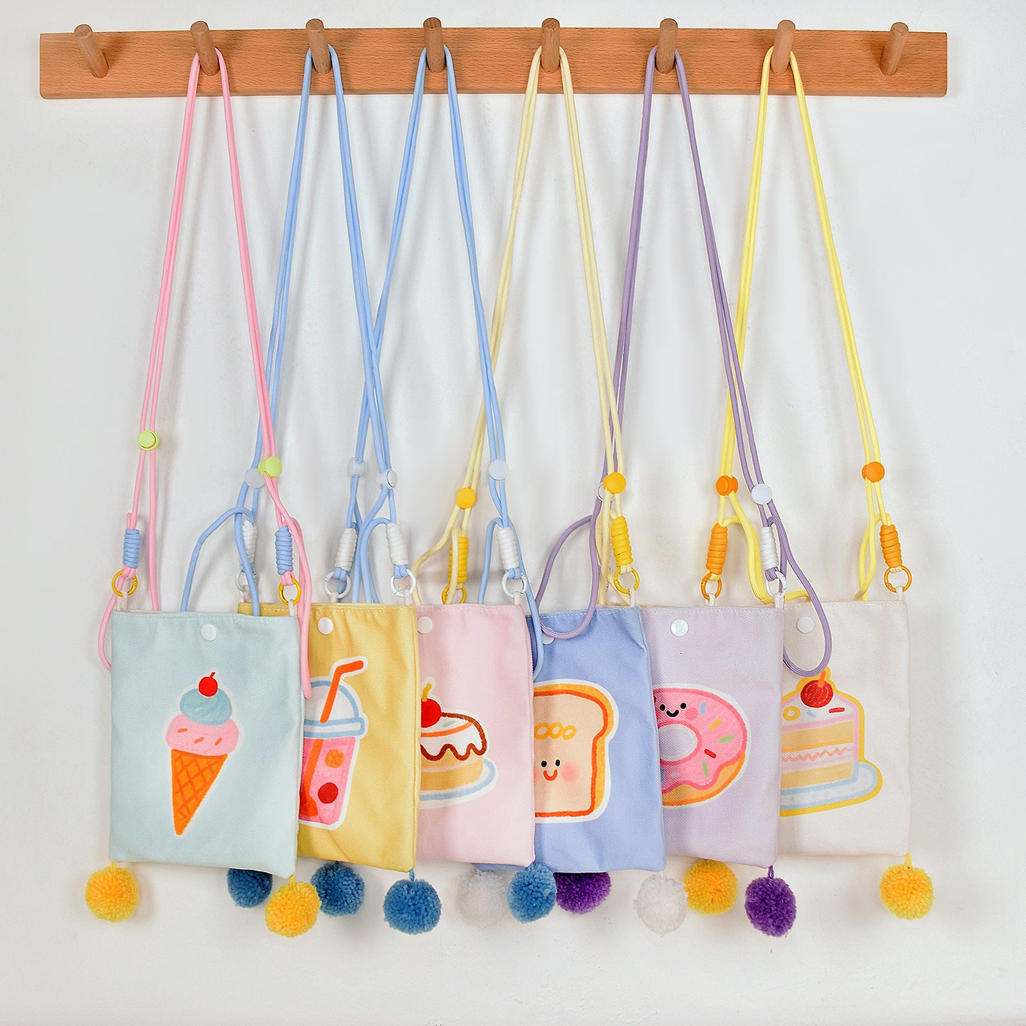 Cute Cartoon Printed Children's Students' Crossbody Bag Dessert Pattern Venonat Decoration Small Square Bag