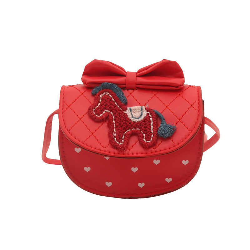 Korean Cute Kid's Messenger Bag Cartoon Girls One Shoulder Bow Coin Purse