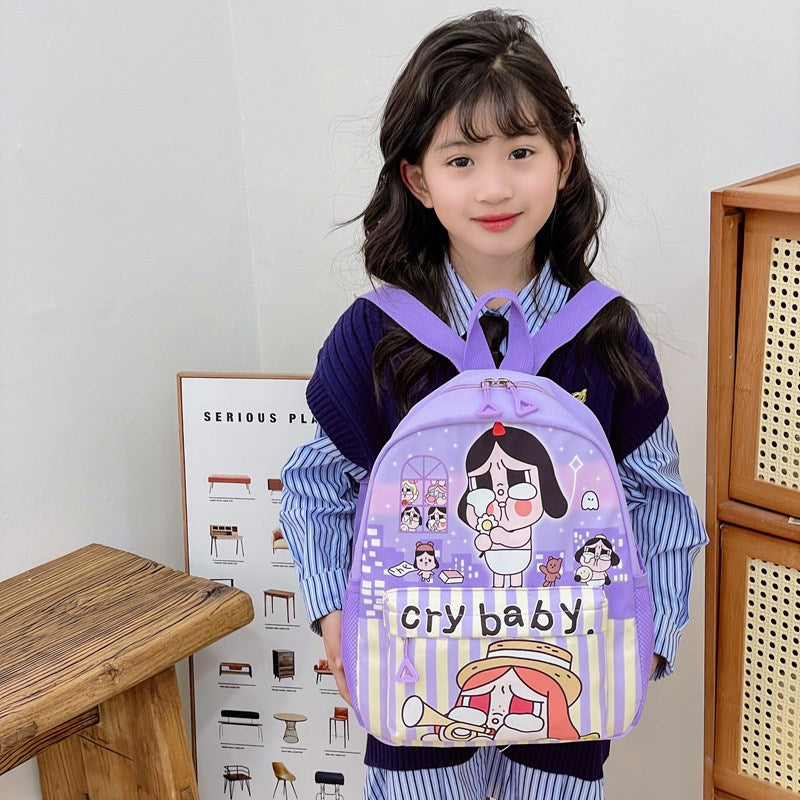 Cartoon Creative Crying Baby Children's Schoolbag Backpack Large Capacity Lightweight Primary School Student Kindergarten Backpack