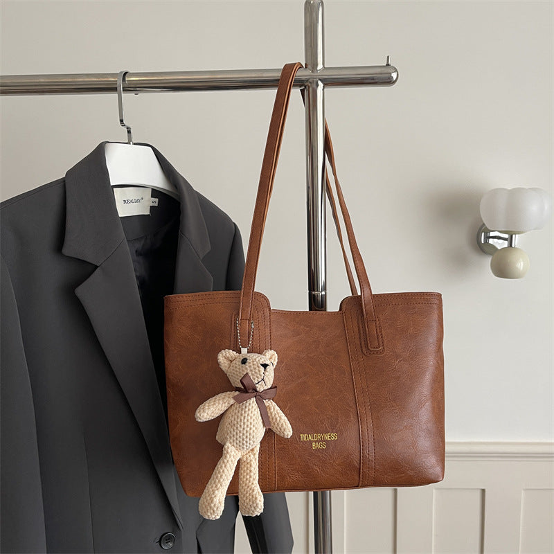 New Women's Large Capacity Casual Tote Bag Advanced Texture Shoulder Bag Commuter's All-Matching Fashion Item