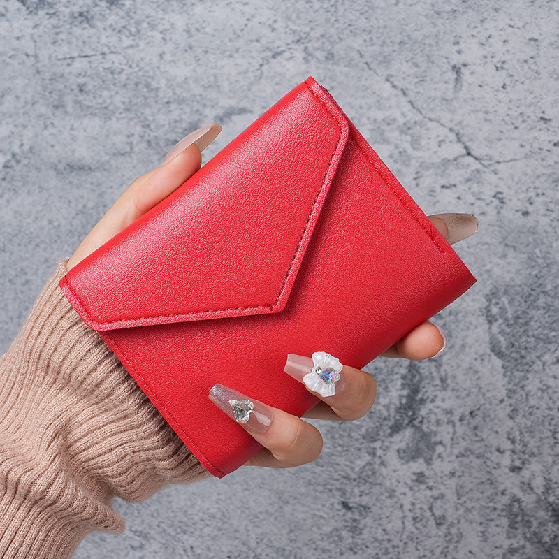 Cute Mini Wallet for Women with Envelope Design and Floral Nail Art, Perfect for Daily Use and Student Style