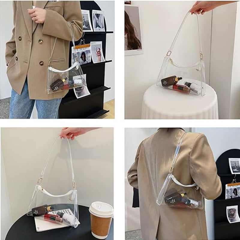 PVC Transparent Women's Underarm Bag Tote Bag