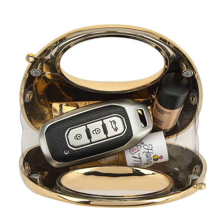 Stylish Acrylic Clutch Bag with Chain Strap for Evening Events and Daily Use
