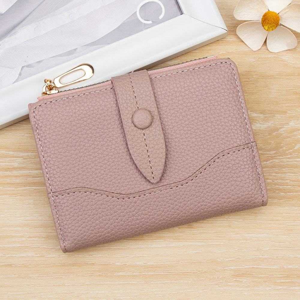 Stylish Compact Women's Wallet with Zipper Coin Pocket and Card Slots, Minimalist Design for Everyday Use
