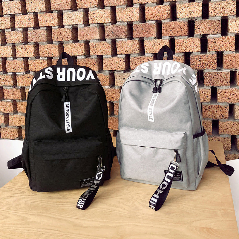 New Schoolbag Men's and Women's Korean-Style High School Cloth Bag Campus Minimalist College Student Fashion Brand Easy-to-Match Backpack