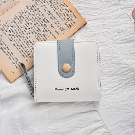 Simple Cute Kitten Japanese Style Women's Buckle Coin Pocket Portable Belt Women's Multi-Functional Short Wallet Wallet Card Holder