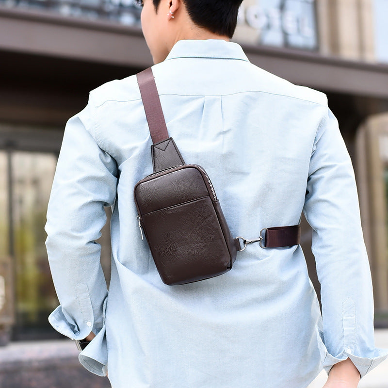 Men's Small Chest Bag New Leisure Commute One Shoulder All-Match Crossbody Trendy Backpack