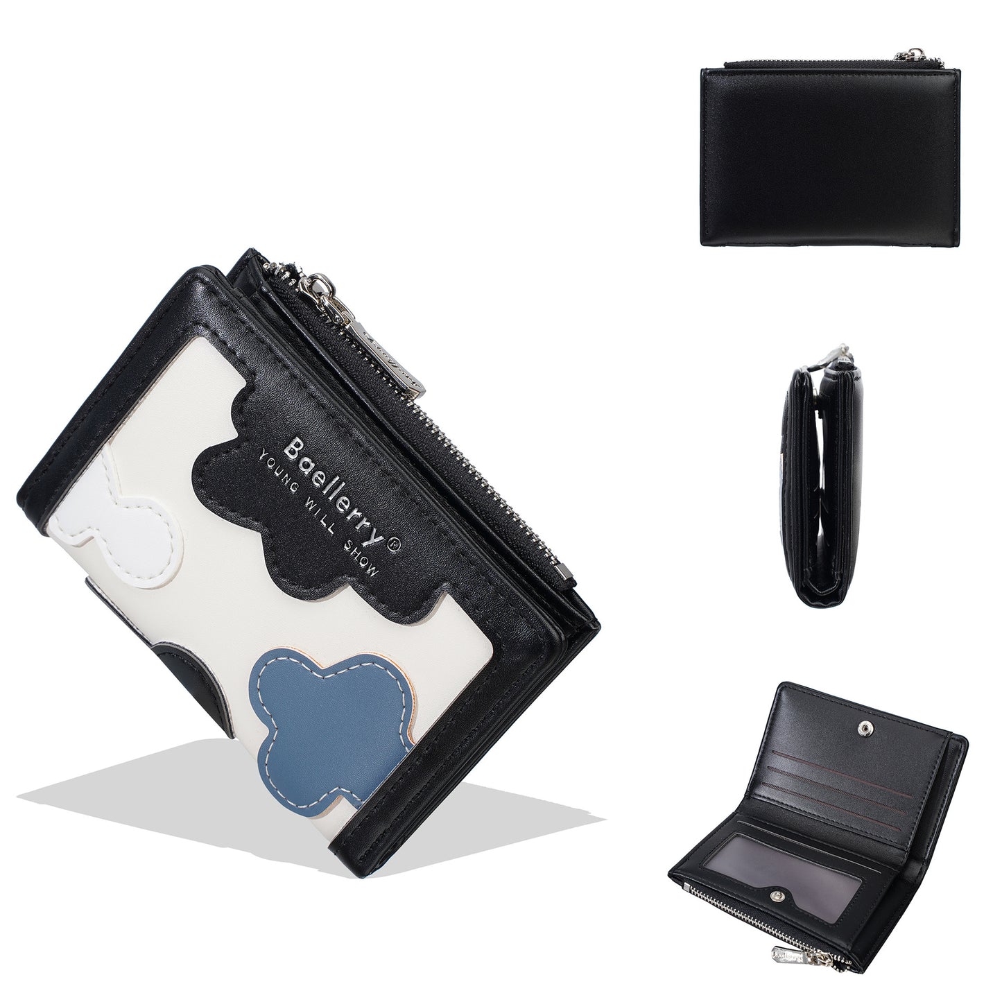 Cute Floral Design Women's Wallet with Zipper and Multiple Card Slots, Lightweight and Fashionable Everyday Purse