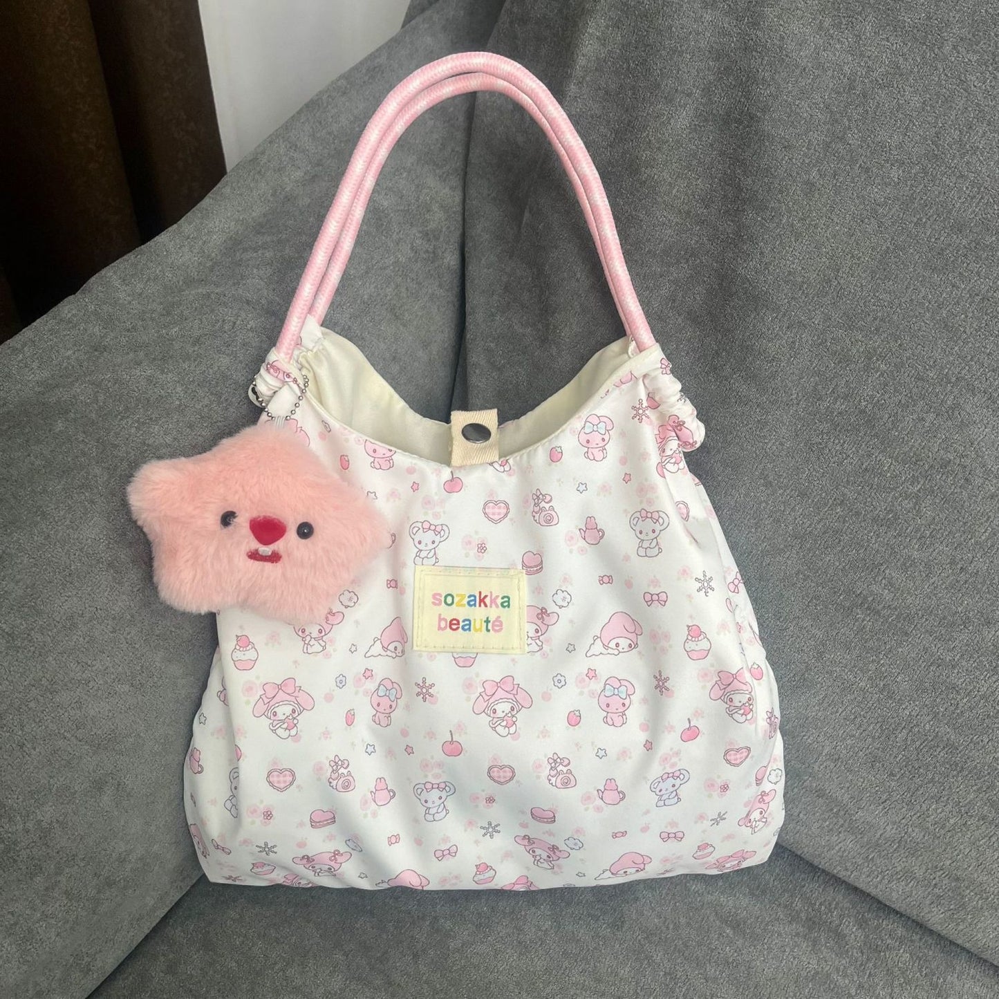 Cute Melody Tote Bag for Female Students Large Capacity Shoulder Bag Essential for Daily Class Commuting