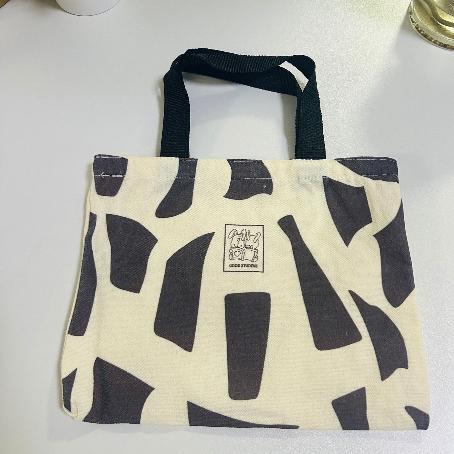 Striped Canvas Tote Bag with Custom Embroidery for Daily Use and Commuting