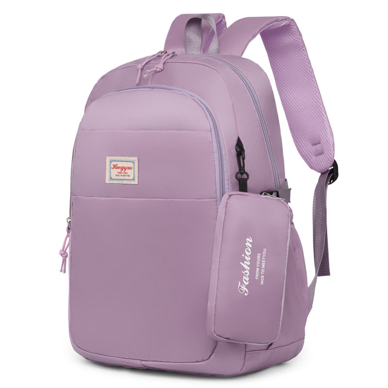 New Large Capacity Fashion Backpack for Middle School Students Waterproof Nylon Material Letter Printing Stylish Casual Backpack
