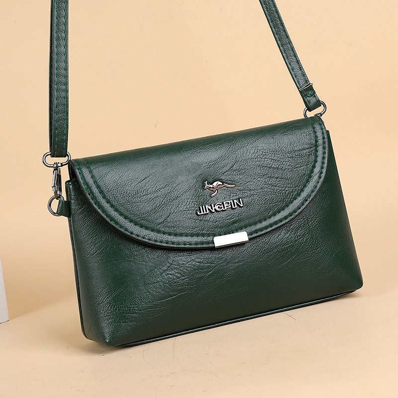 Women's Messenger Bag New High-Grade Temperament Pure Color Pu Shoulder Bag