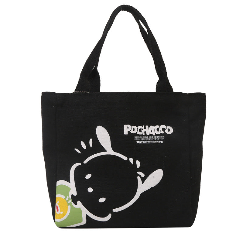 Women's Canvas Bag New Simple Commute Lunch Box Lunch Bag Fashion Mini Portable Small Cloth Bag