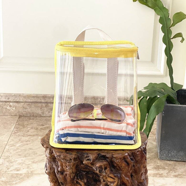 Transparent Waterproof Beach Bag with Cute Toys for Swimming and Travel - Perfect for Kids and Adults