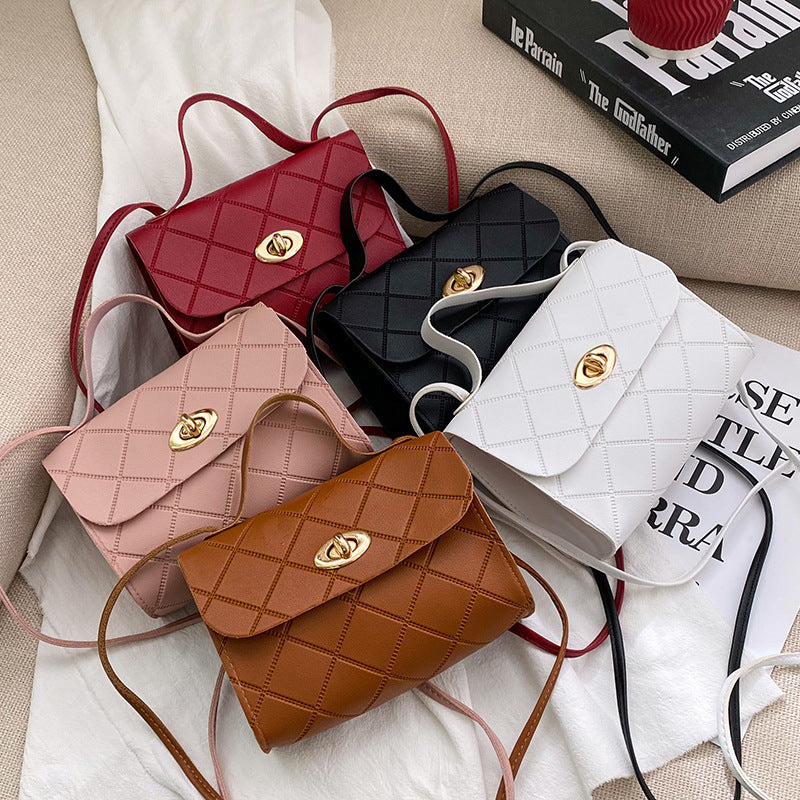 Chic Quilted Mini Crossbody Bag with Gold Clasp for Everyday Fashion