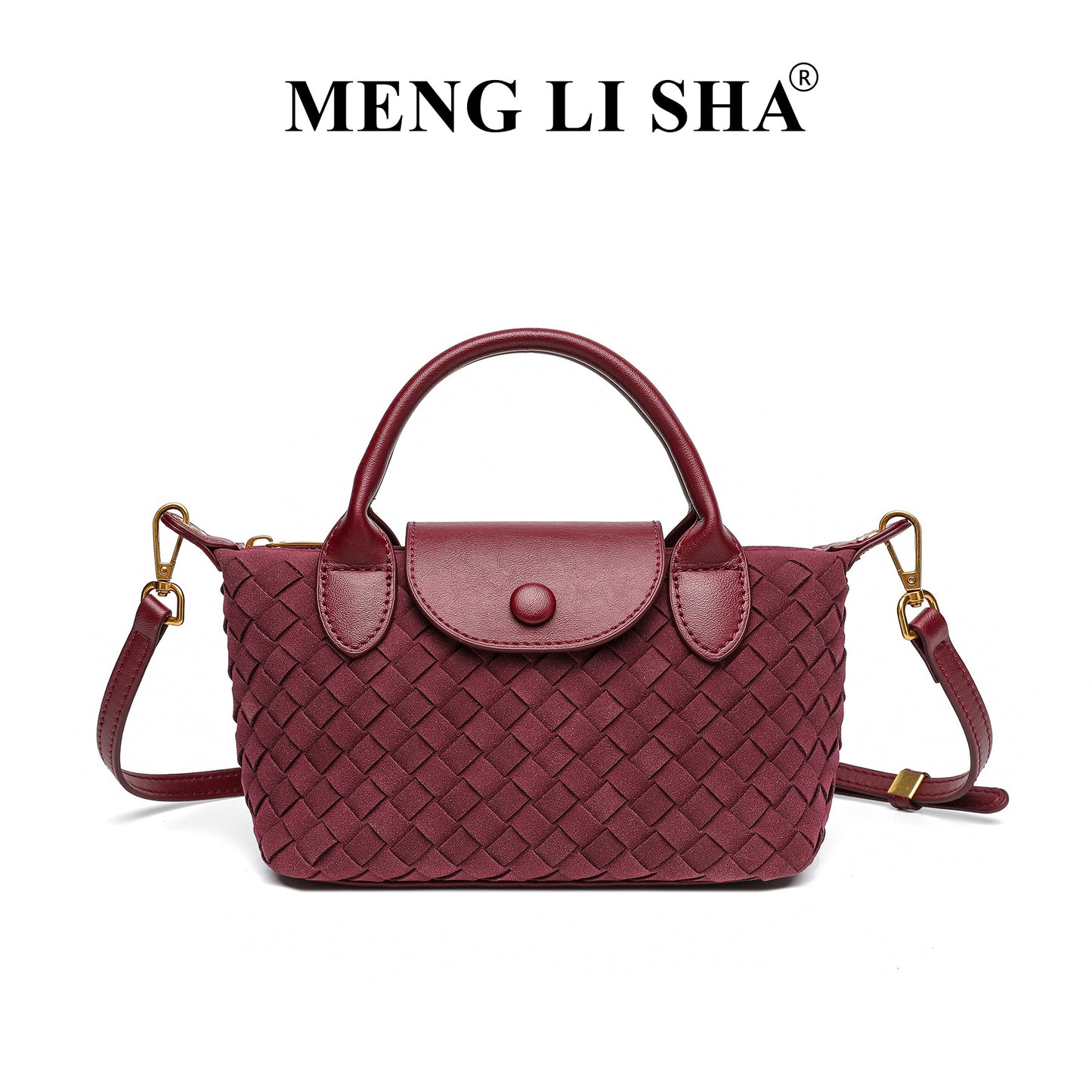 Woven Bag Women's Fashion Longchamps Bag Trendy One-Shoulder Crossbody Dumpling Bag Commuter's All-Matching Portable Small Square Bag