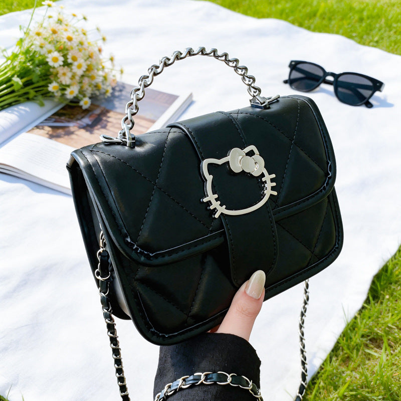Fashion Mini Chain Messenger Bag Female Cute Cat Casual All-Match Daily Shoulder Bag