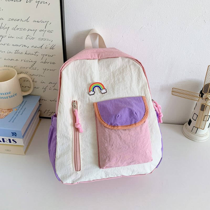 New Western Style Children's Rainbow Backpack Boys and Girls Casual Cute Kindergarten Backpack