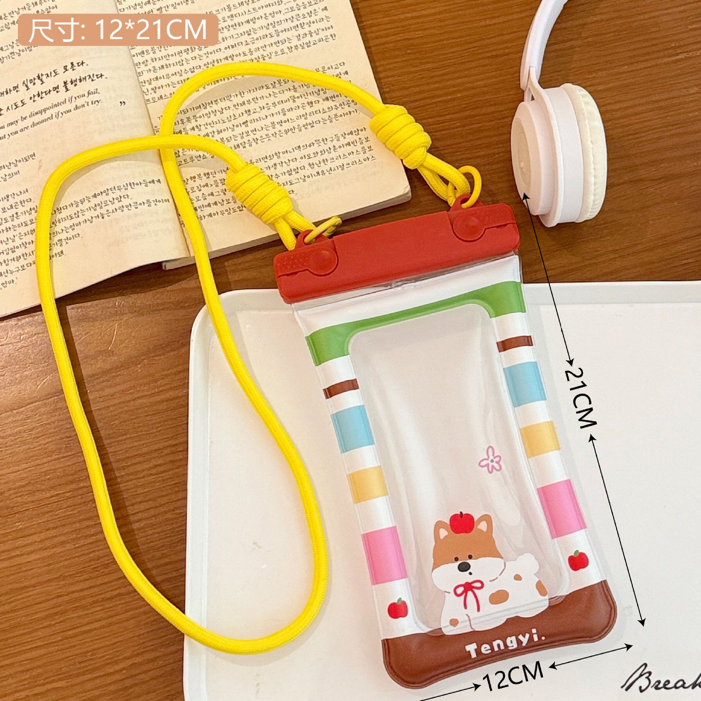 Cute Transparent Waterproof Mobile Phone Bag Touch Screen Design Suitable for Swimming Drifting Multifunctional Sealed Storage Bag