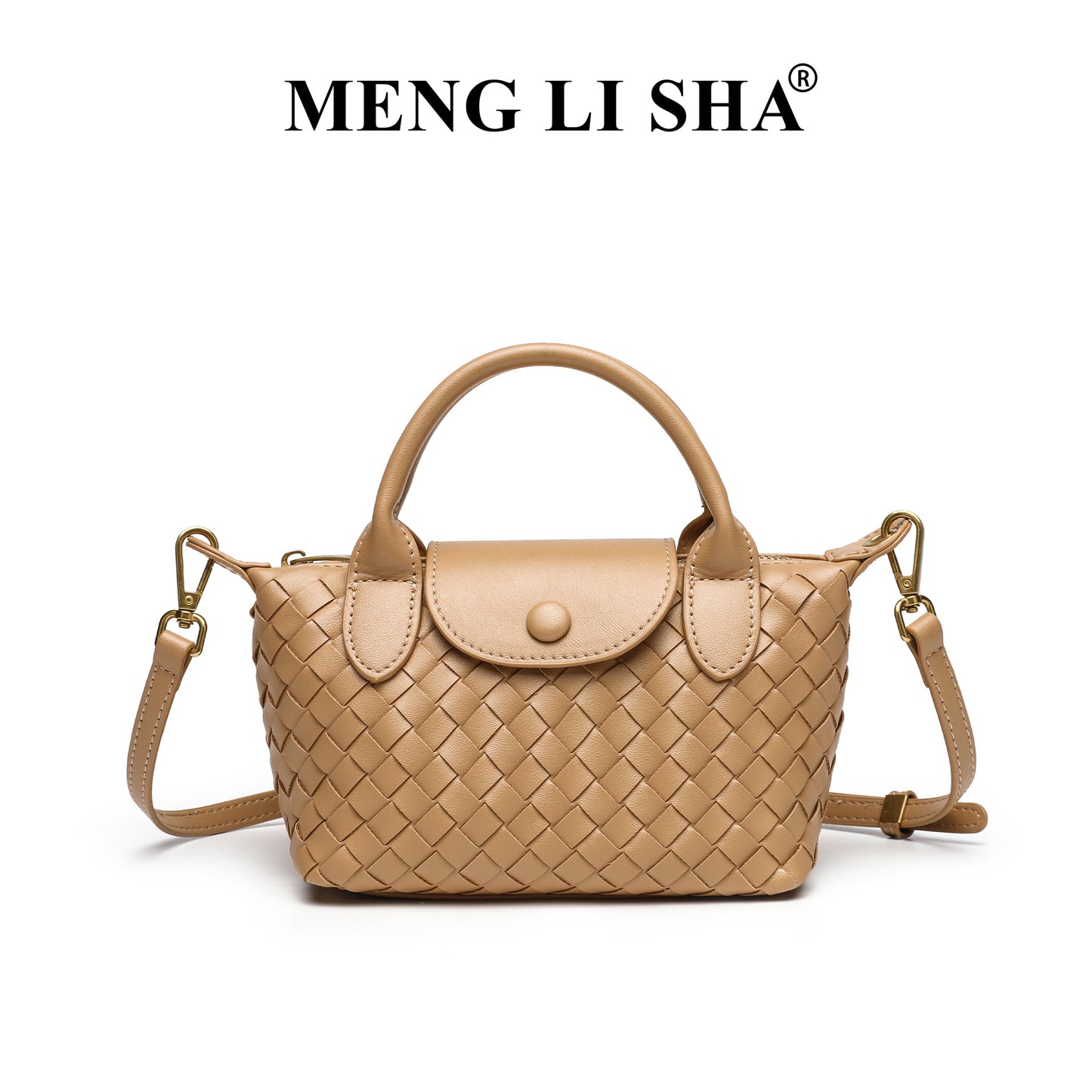 Woven Bag Women's Fashion Longchamps Bag Trendy One-Shoulder Crossbody Dumpling Bag Commuter's All-Matching Portable Small Square Bag