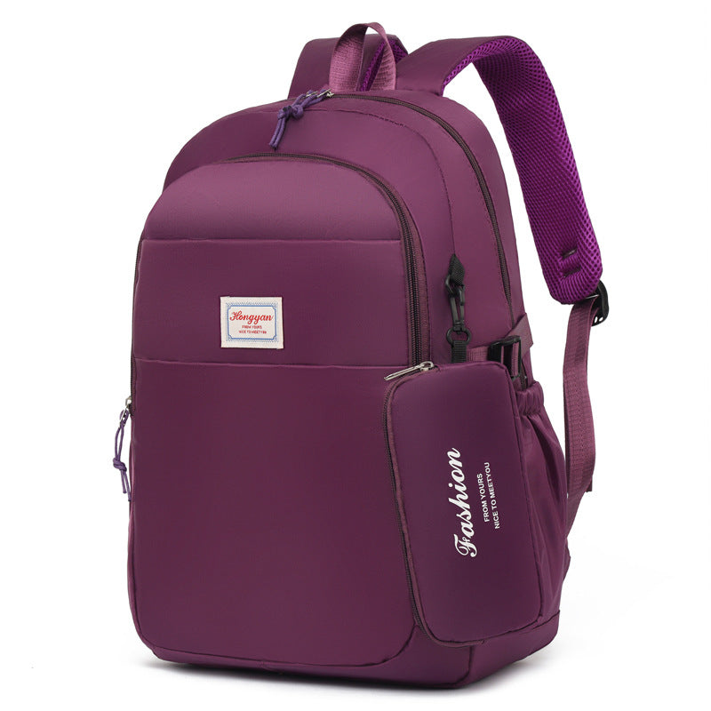 New Large Capacity Fashion Backpack for Middle School Students Waterproof Nylon Material Letter Printing Stylish Casual Backpack