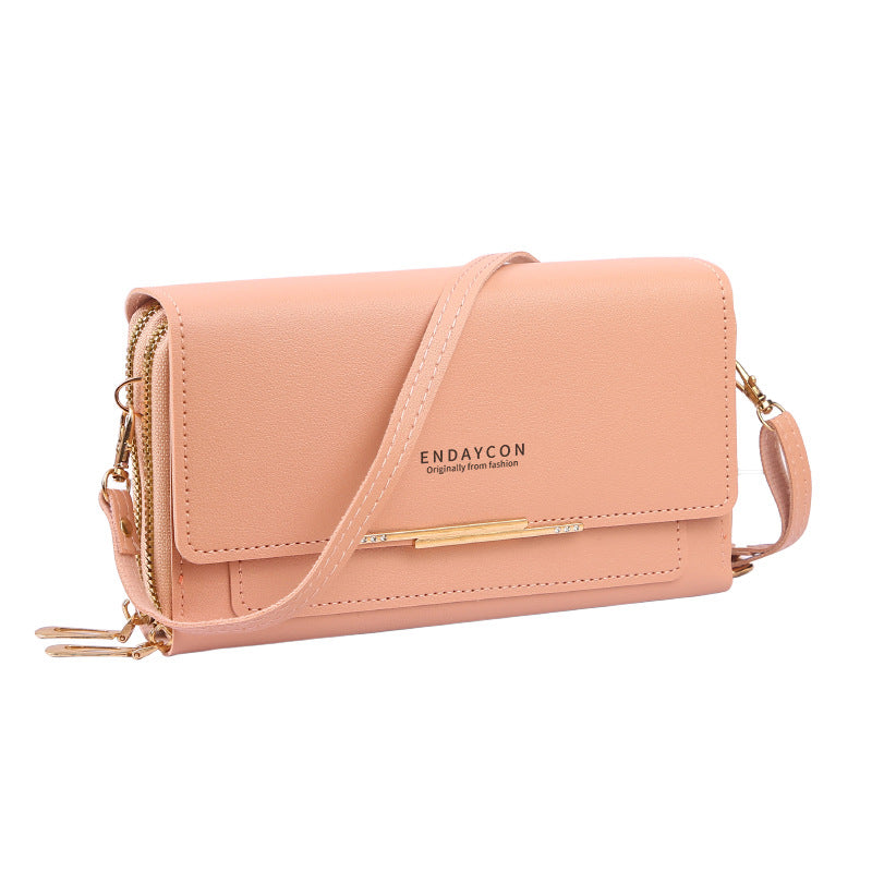 New Ladies Stylish and Versatile Crossbody Wallet Chain Design Card Storage City Simple Style Everyday Joker