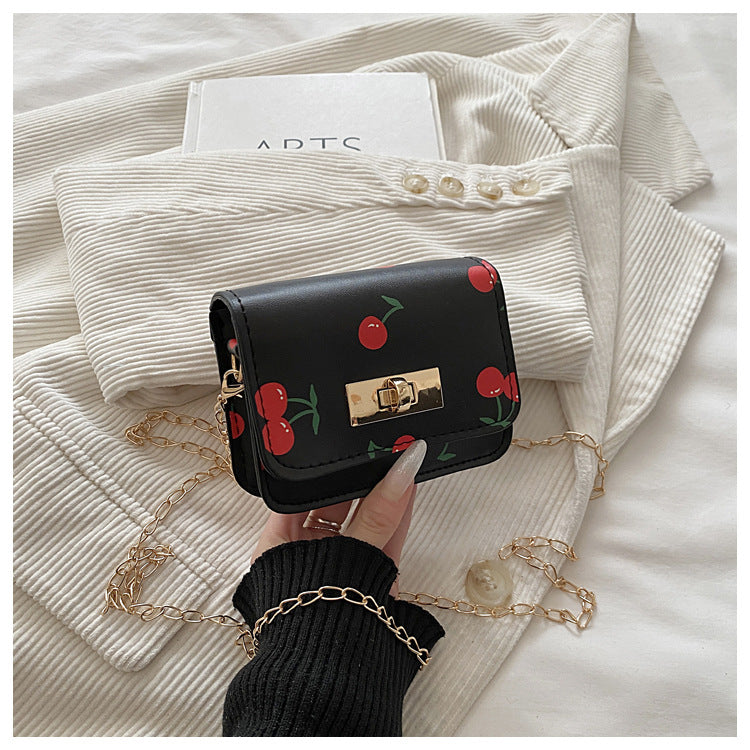 Fresh Cherry Print Fashionable New Spring Cute Trendy Sweet Korean Style Fashion Crossbody Shoulder Bag