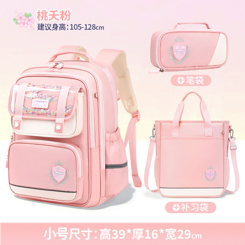 2026 New Kids Backpack for Grades 1-6, Lightweight & Ergonomic Design with Large Capacity, Breathable and Waterproof Oxford Fabric, British Style School Bag with Pencil Case and Study Bag Set