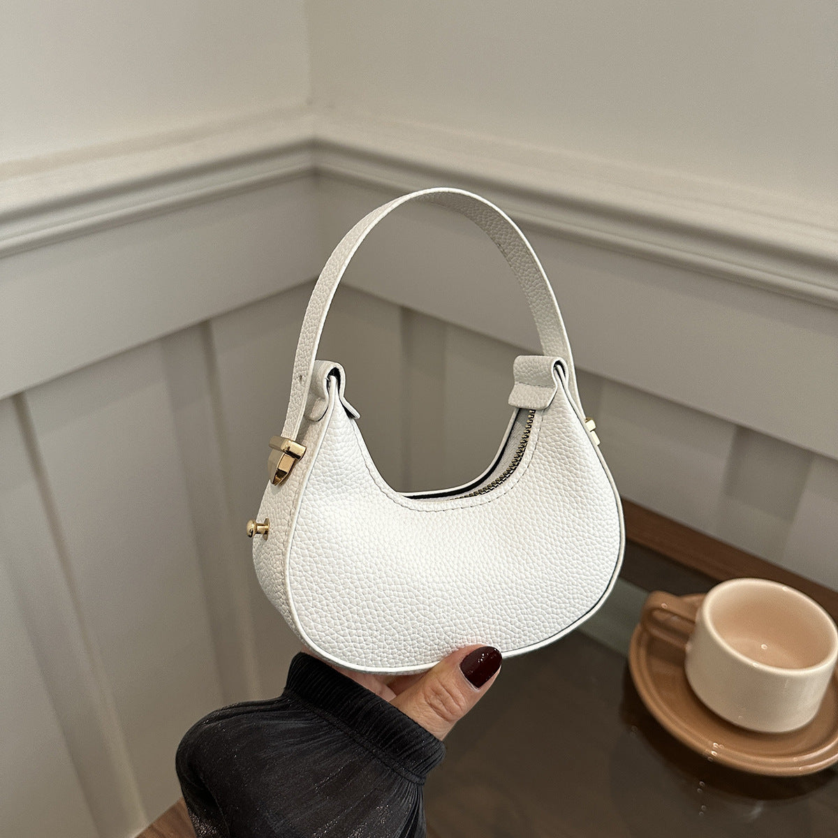 New European and American Minority Fashion Lychee Pattern Mini Handbag Advanced Texture Selenodont Bag Lipstick Pack