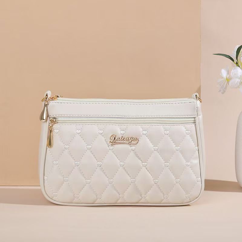 Stylish Quilted Crossbody Bag for Women with Zipper Closure and Multiple Pockets, Perfect for Daily Use and Shopping