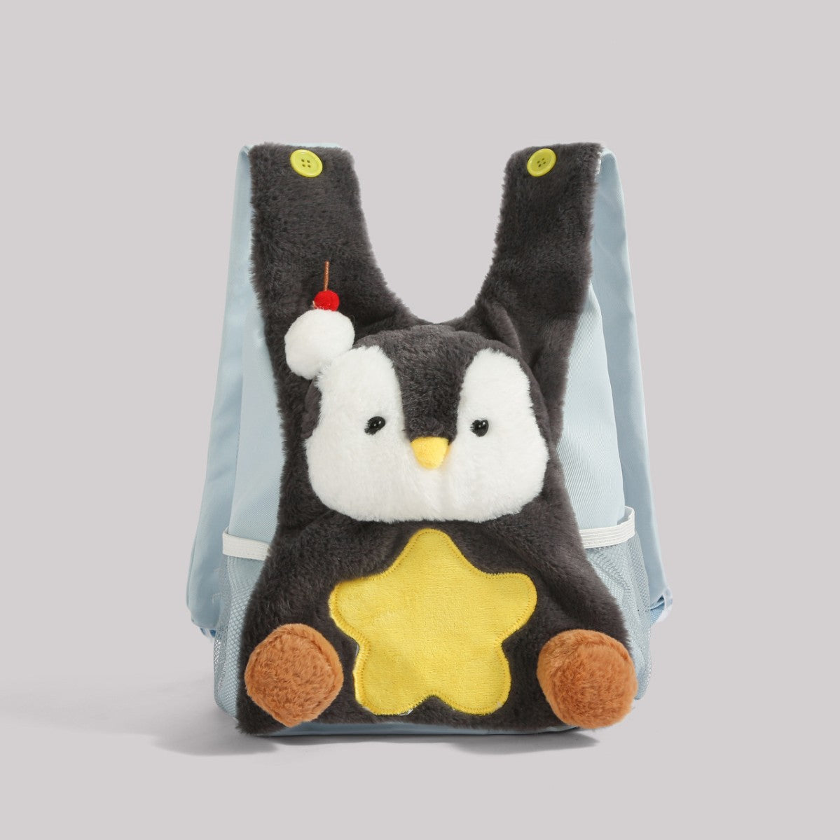 Cute Plush Penguin Backpack for Kids - Adorable Animal Design with Breathable Mesh and Comfortable Curved Straps