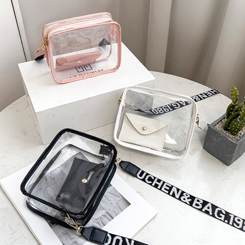 Women's Bag New Korean Style Transparent Jelly Pack Trendy Messenger Bag