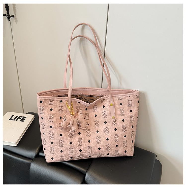Single Shoulder Bag Printed Large Capacity Tote Bag Female New Fashion Casual All-Match Underarm Bag