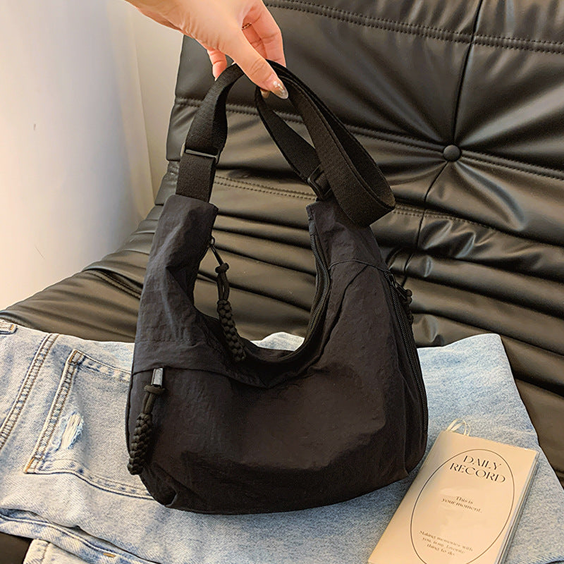 Summer New All-Match Shoulder Bag Travel Messenger Bag Nylon Retro Casual and Lightweight Dumpling Bag