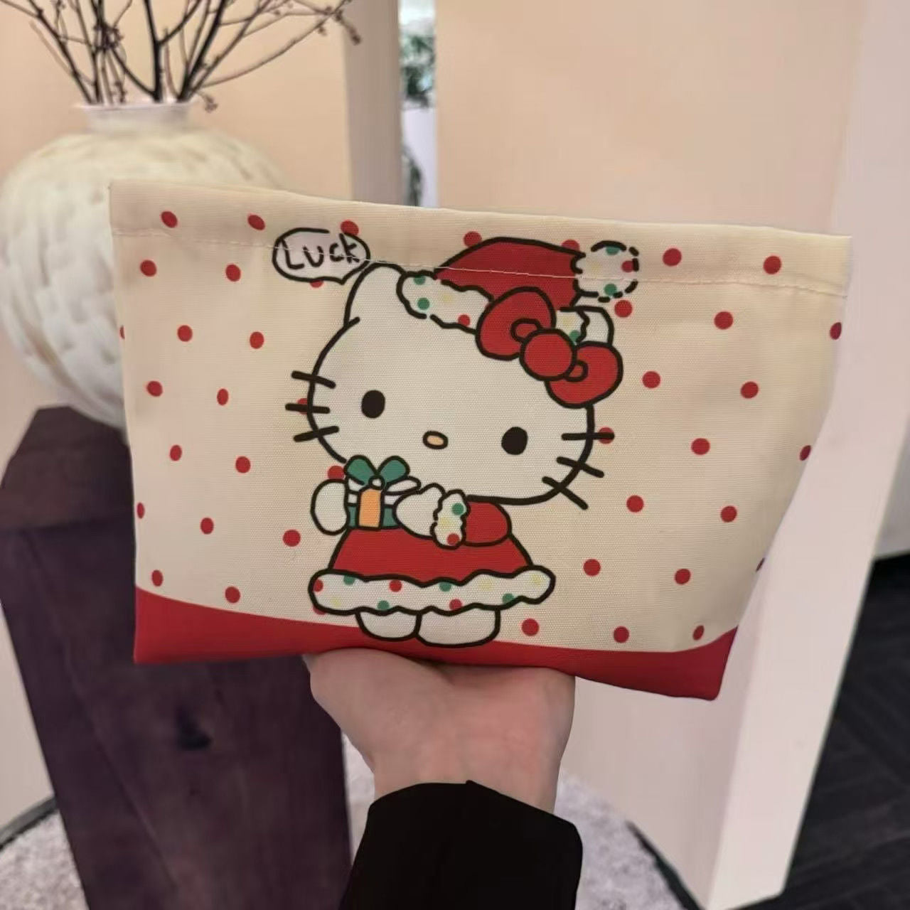 New Kitty Cosmetic Bag Wash Portable Liner Storage Coin Purse Cute Student Bag
