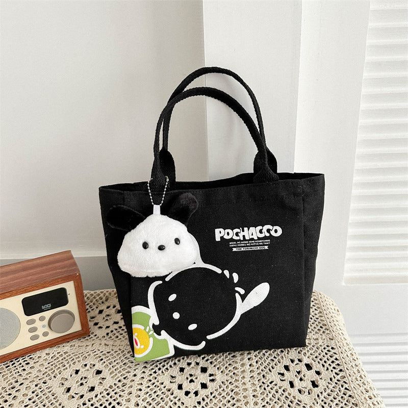 Women's Canvas Bag New Simple Commute Lunch Box Lunch Bag Fashion Mini Portable Small Cloth Bag