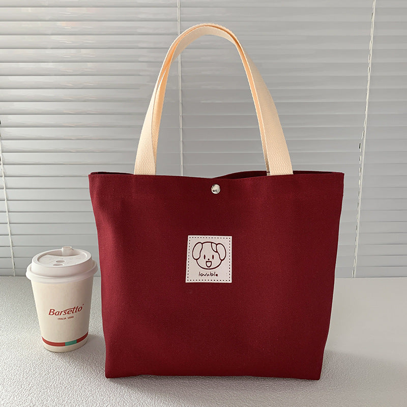Cute Cartoon Canvas Tote Bag for Daily Use, School, Lunch, and Gift Packaging - Stylish and Practical Handheld Bag