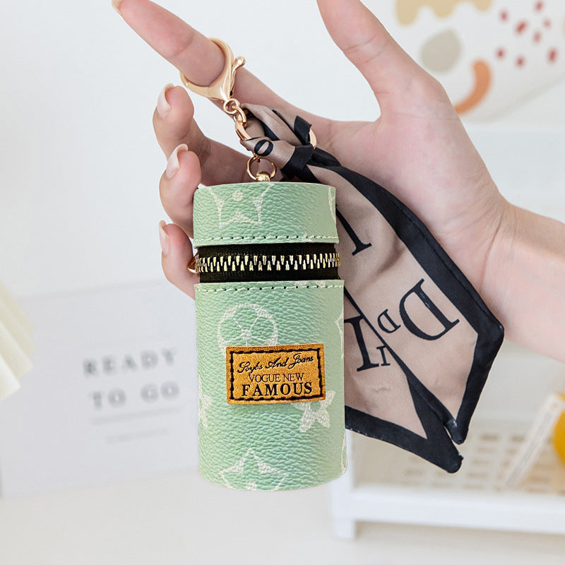 Coin Purse Women's Retro Printing Mini Lipstick Cosmetic Bag New Small Earphone Keychain Bag