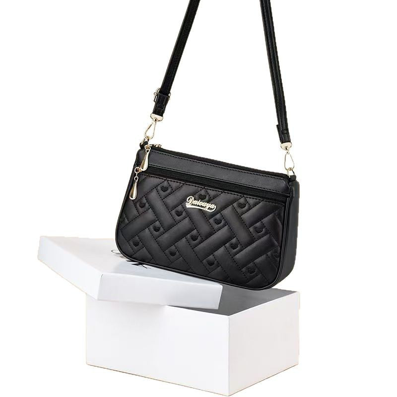 Stylish Quilted Crossbody Bag for Women with Zipper Closure and Multiple Pockets, Perfect for Daily Use and Shopping
