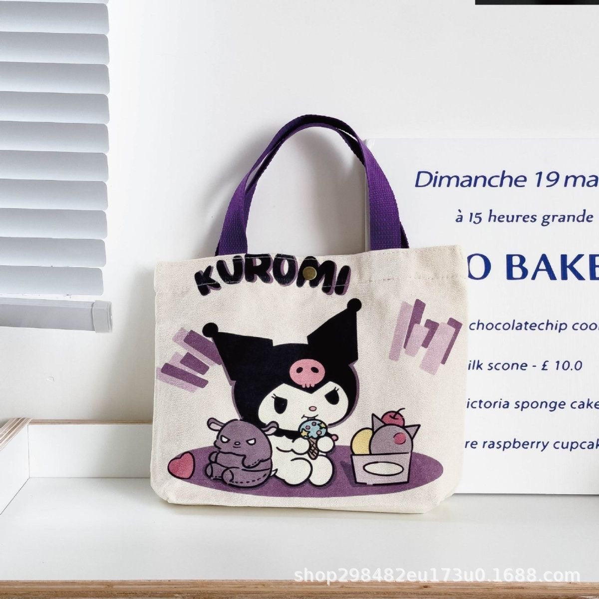 Cute Cartoon Canvas Tote Bag for Daily Use, Perfect for Students and Office Workers with Pochacco Design