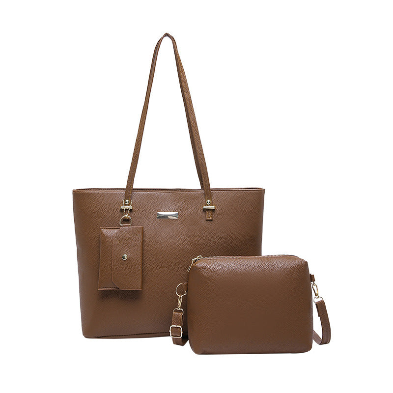 2025 Spring New Fashion Minimalist Tote Bag Set with Crossbody Purse, Soft PU Leather, Large Capacity for Daily Commute