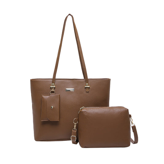 2025 Spring New Fashion Minimalist Tote Bag Set with Crossbody Purse, Soft PU Leather, Large Capacity for Daily Commute