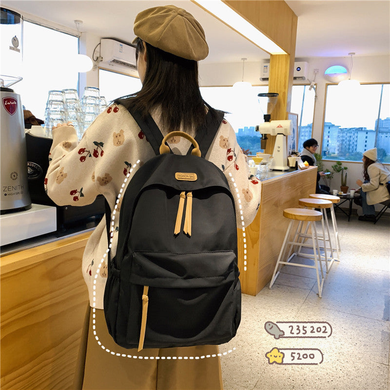Simple Stylish Nylon Backpack for Students and Travel with Waterproof Design and Comfortable Ergonomic Back Panel