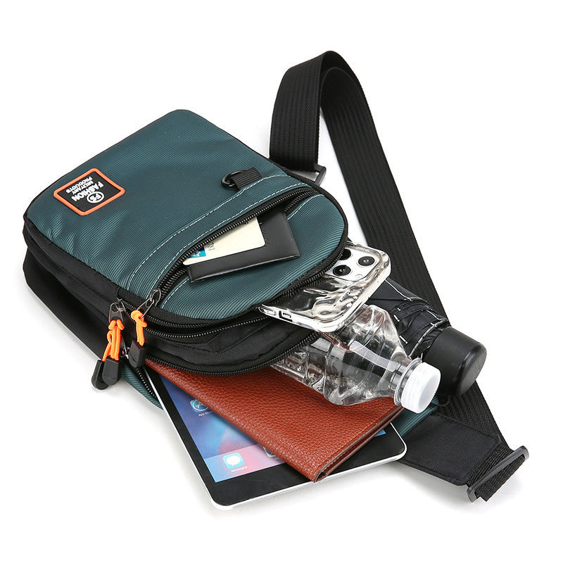 Men's Chest Bag Trendy One-Shoulder Crossbody Motorcycle Bag Large Capacity Wear-Resistant Riding Waist Bag New